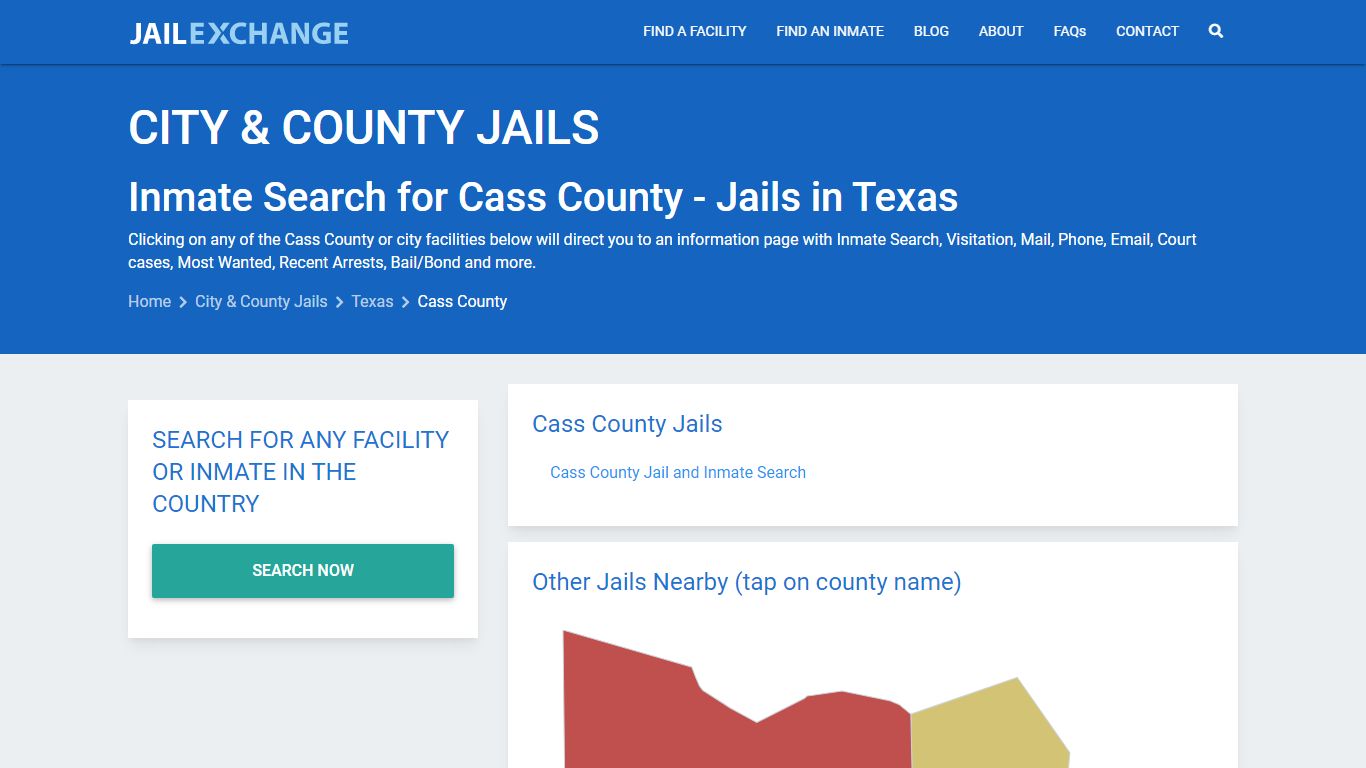 Inmate Search for Cass County | Jails in Texas - Jail Exchange